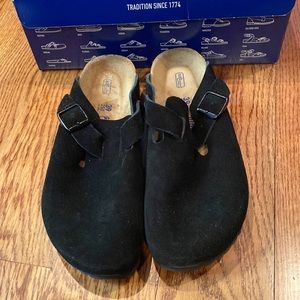 Birkenstock Boston black suede 8 n used